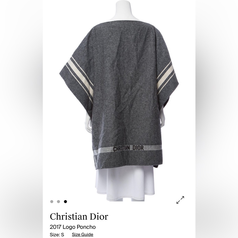 DIOR wool gray Tweed Cape Poncho Pre-Fall 2017 - Picture 3 of 16